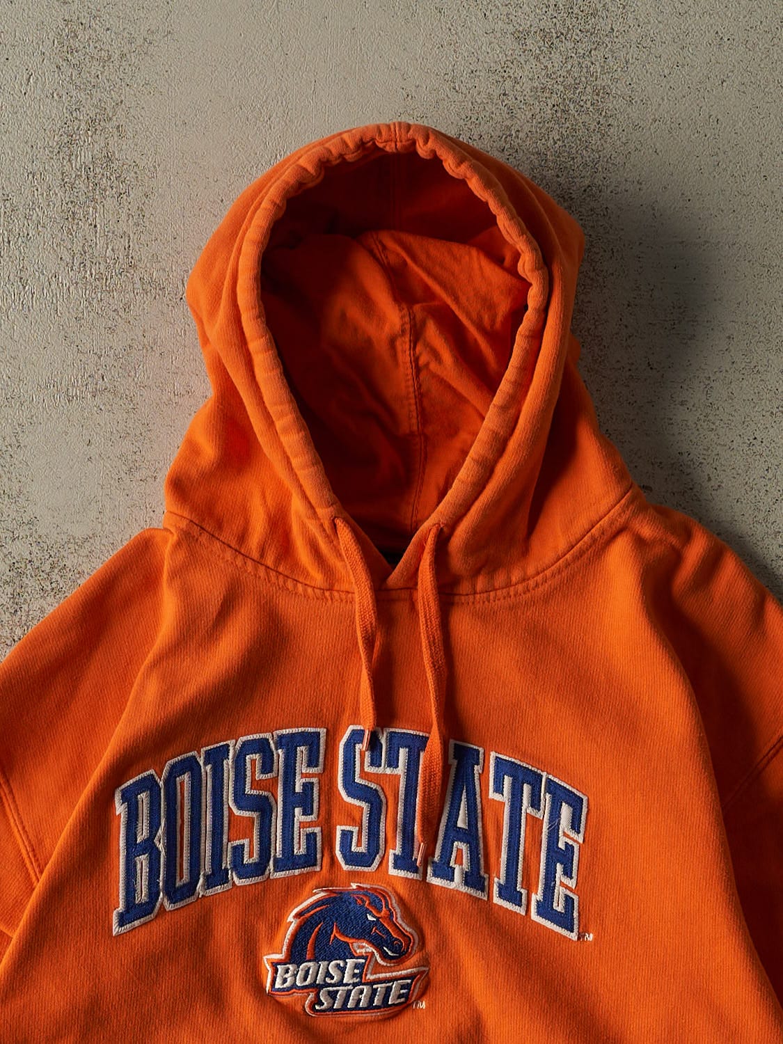 Vintage Y2K Orange Boise State Embroidered Hoodie (S/M)