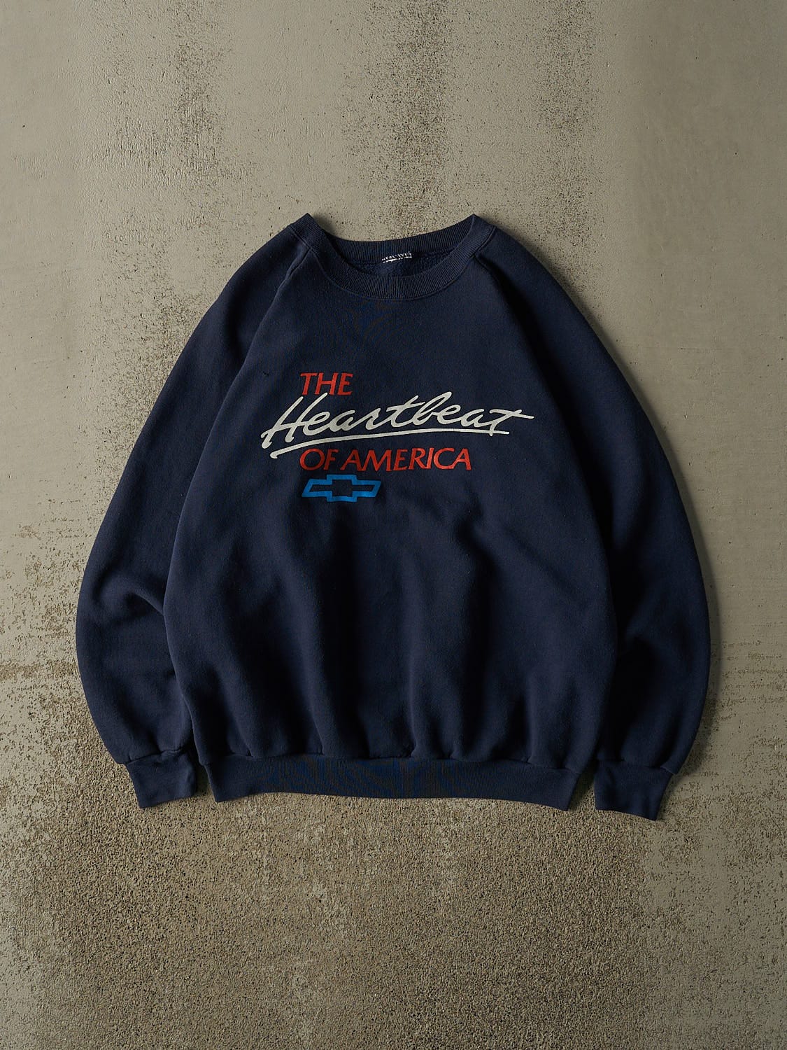 Vintage 80s Navy Blue Chevrolet The Heartbeat of America Crewneck (M)