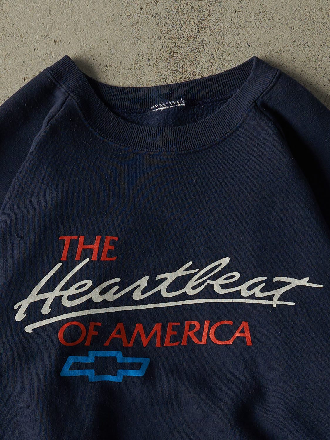 Vintage 80s Navy Blue Chevrolet The Heartbeat of America Crewneck (M)