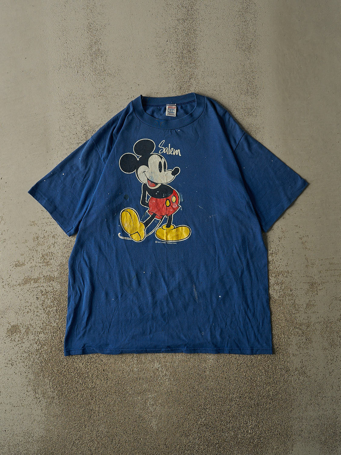 Vintage 80s Blue Mickey Mouse Single Stitch Tee (L/XL)