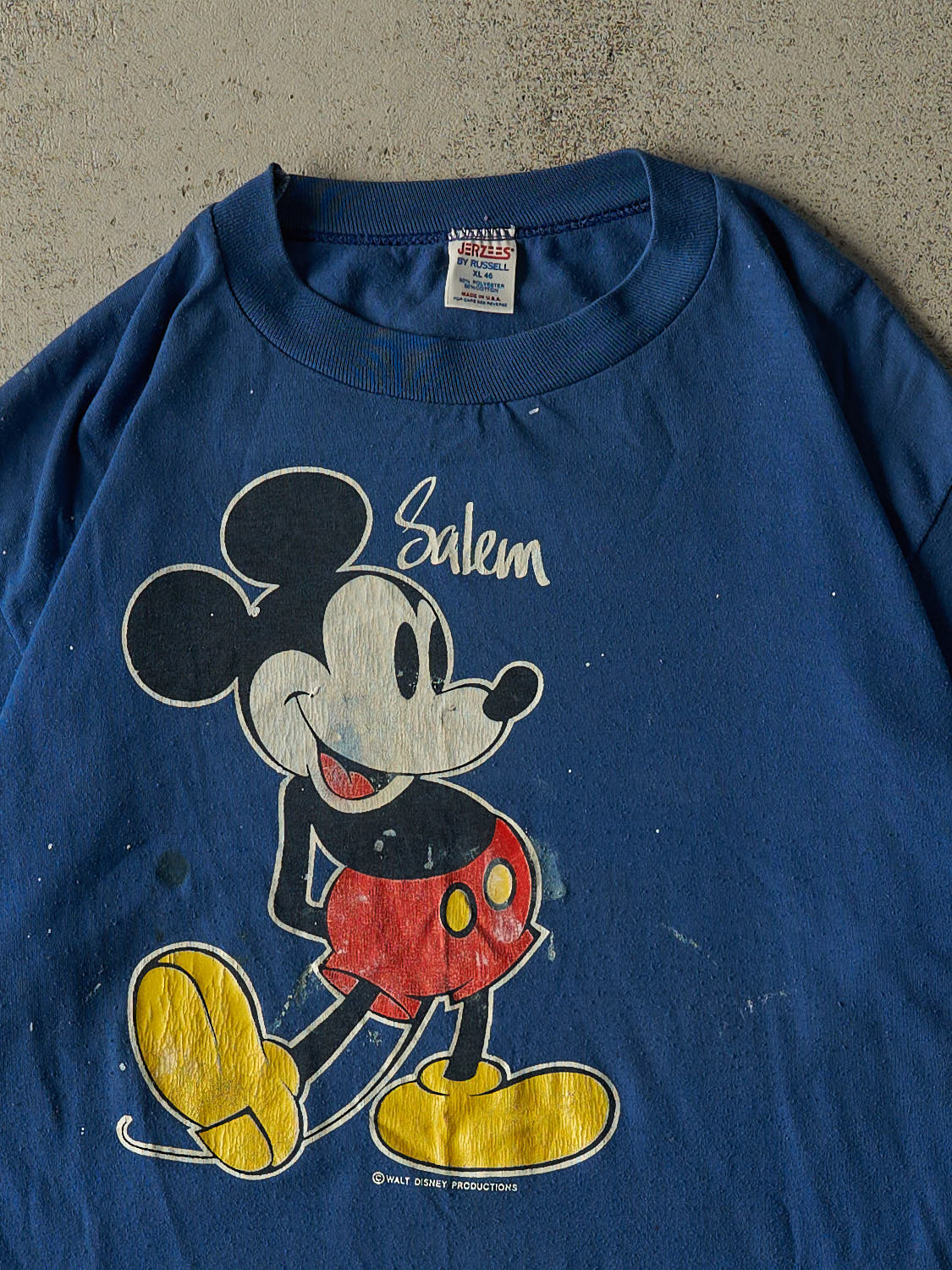 Vintage 80s Blue Mickey Mouse Single Stitch Tee (L/XL)