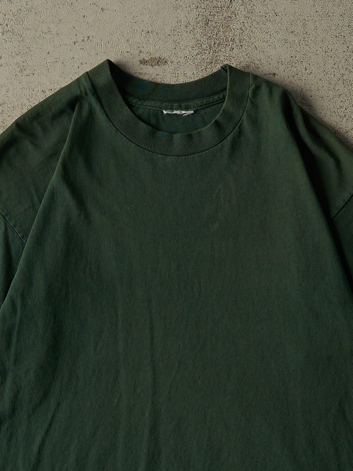 Vintage 90s Green Blank Single Stitch Tee (L)