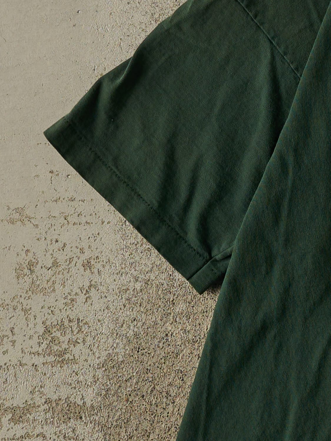 Vintage 90s Green Blank Single Stitch Tee (L)