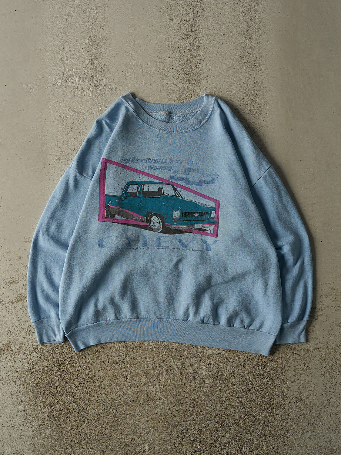 Vintage 80s Baby Blue Chevrolet Chevy Truck Crewneck (L/XL)
