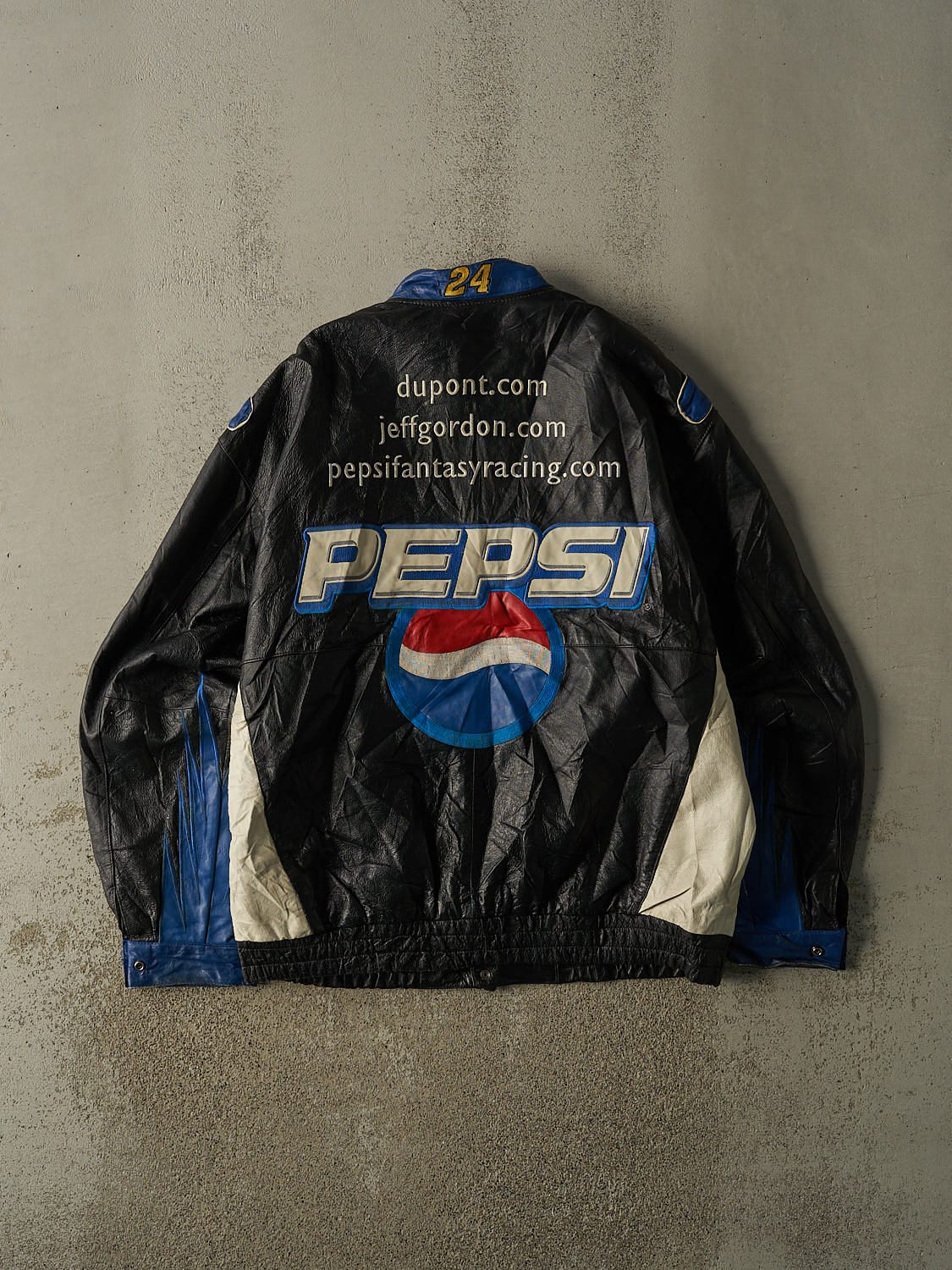 Vintage 90s Black Jeff Hamilton Chevrolet Nascar Leather Jacket (XL/XXL)