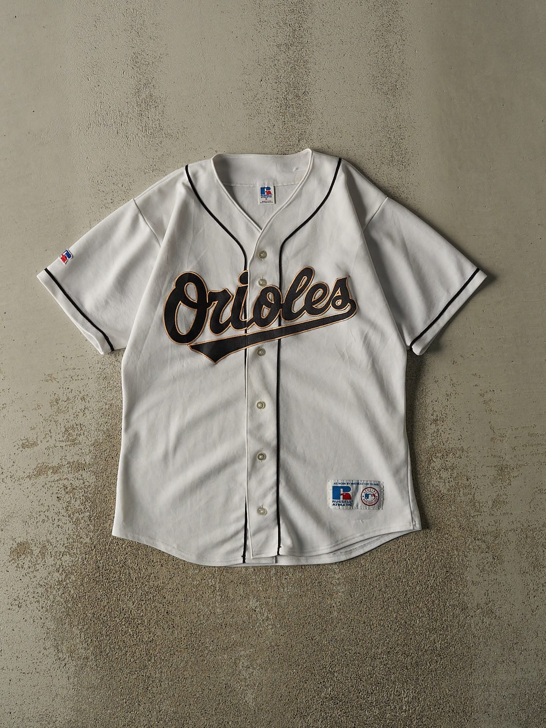 Vintage 90s White Russell Athletic Baltimore Orioles Baseball Jersey (M/L)