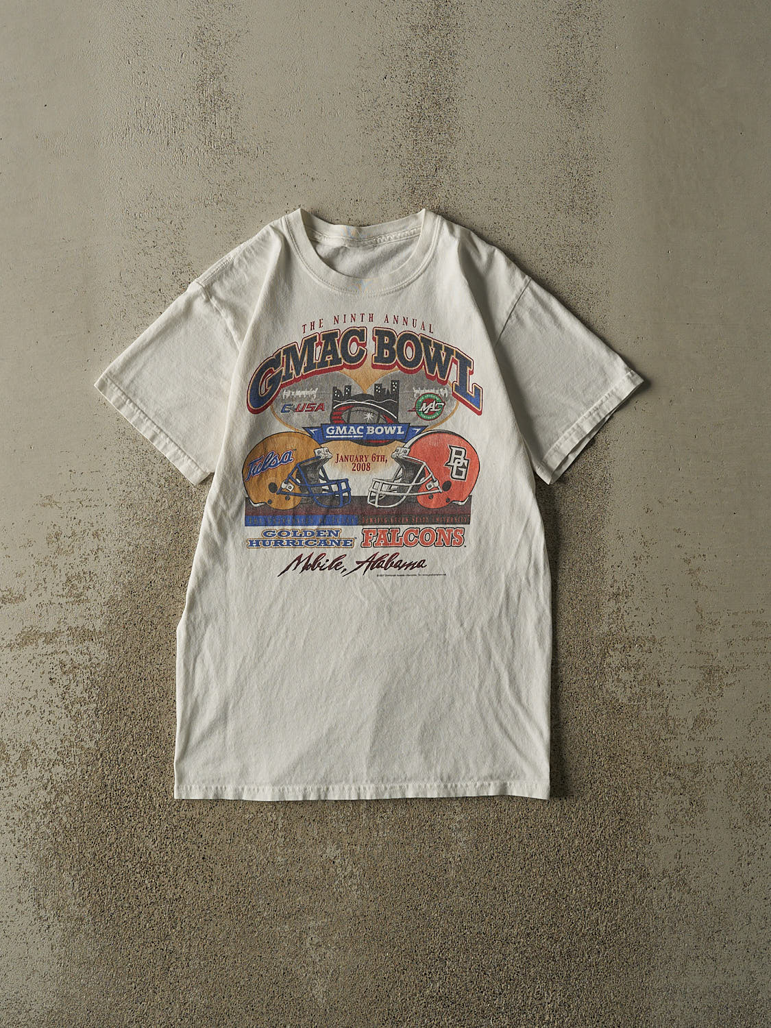 Vintage 08' White G Mac Bowl Football Tee (S)