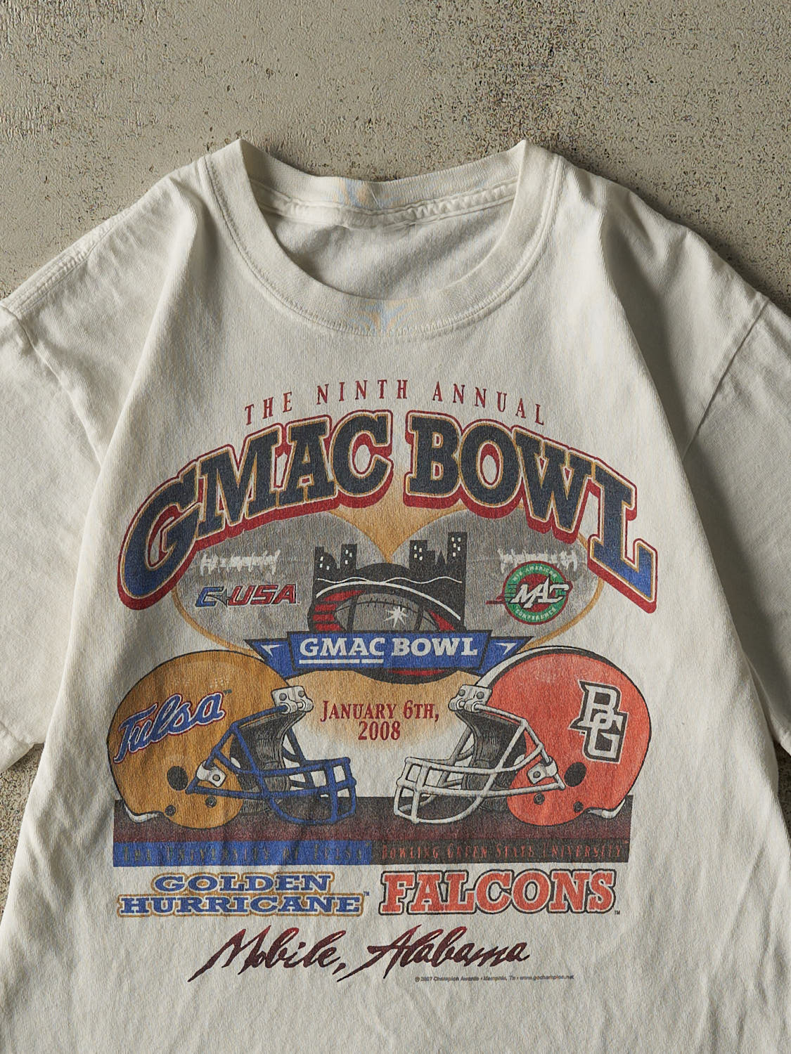 Vintage 08' White G Mac Bowl Football Tee (S)