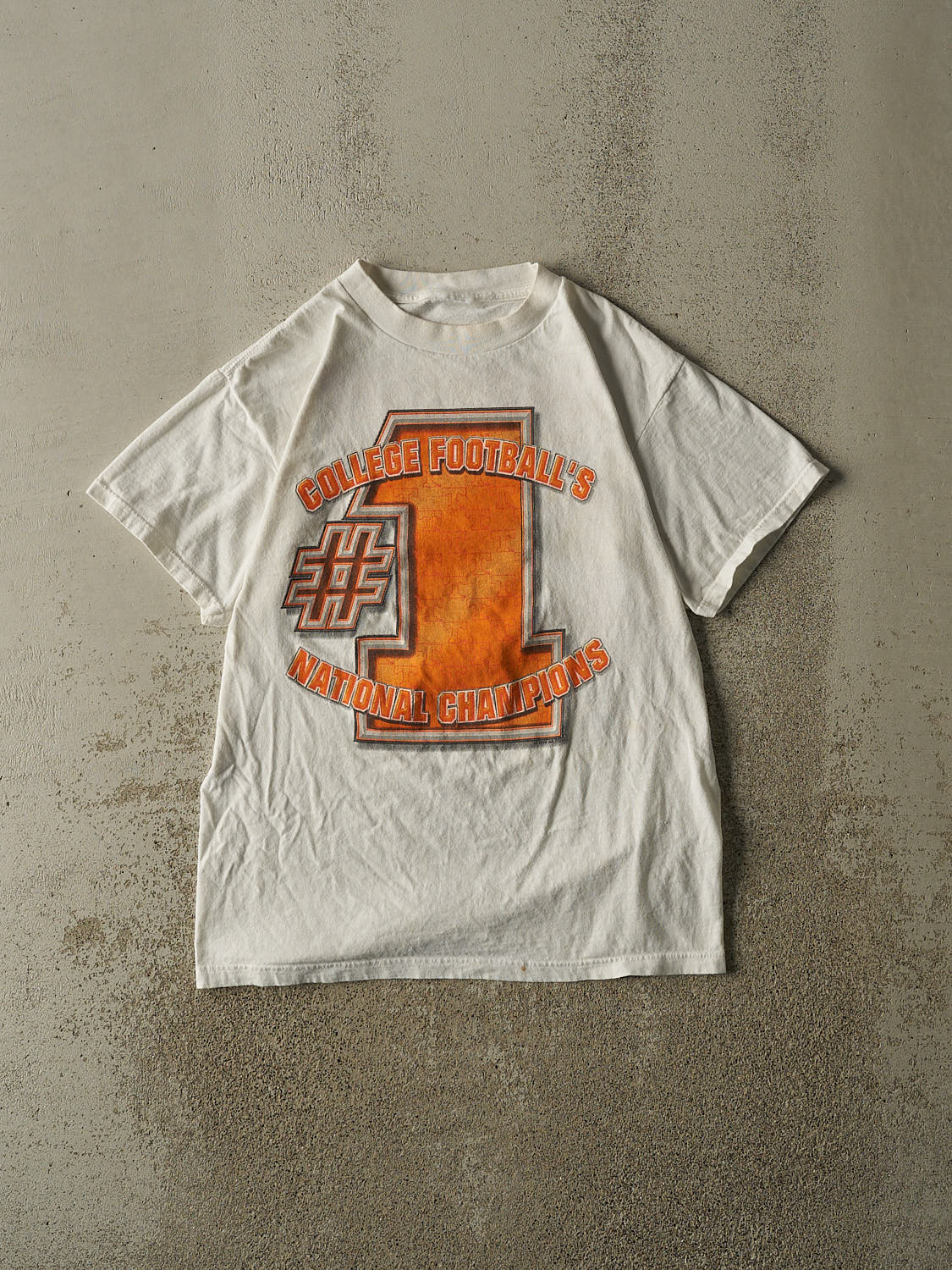 Vintage 99' White University of Tennessee National Champions Tee (S/M)