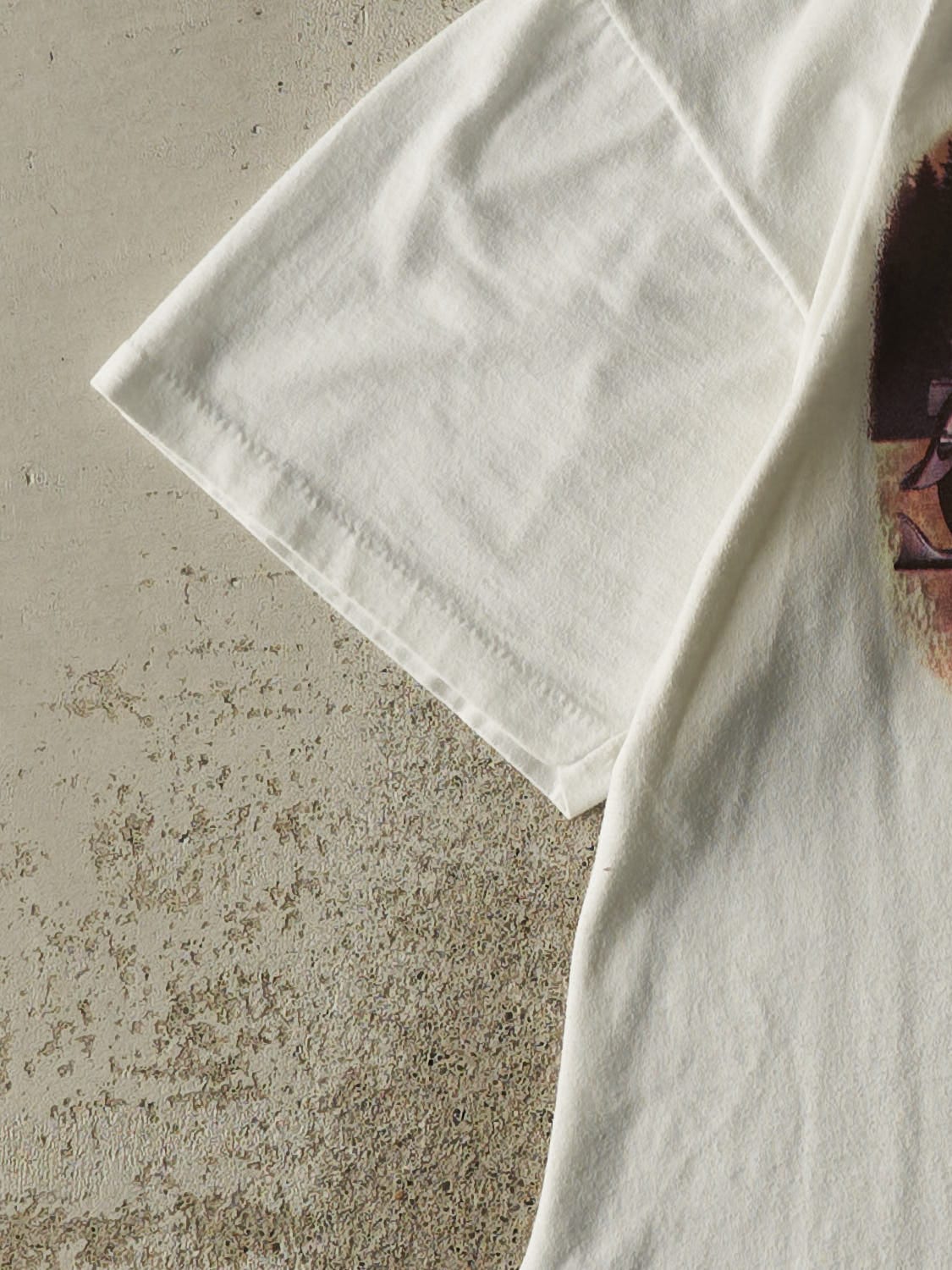Vintage 90s White Motorcycle Single Stitch Tee (M)