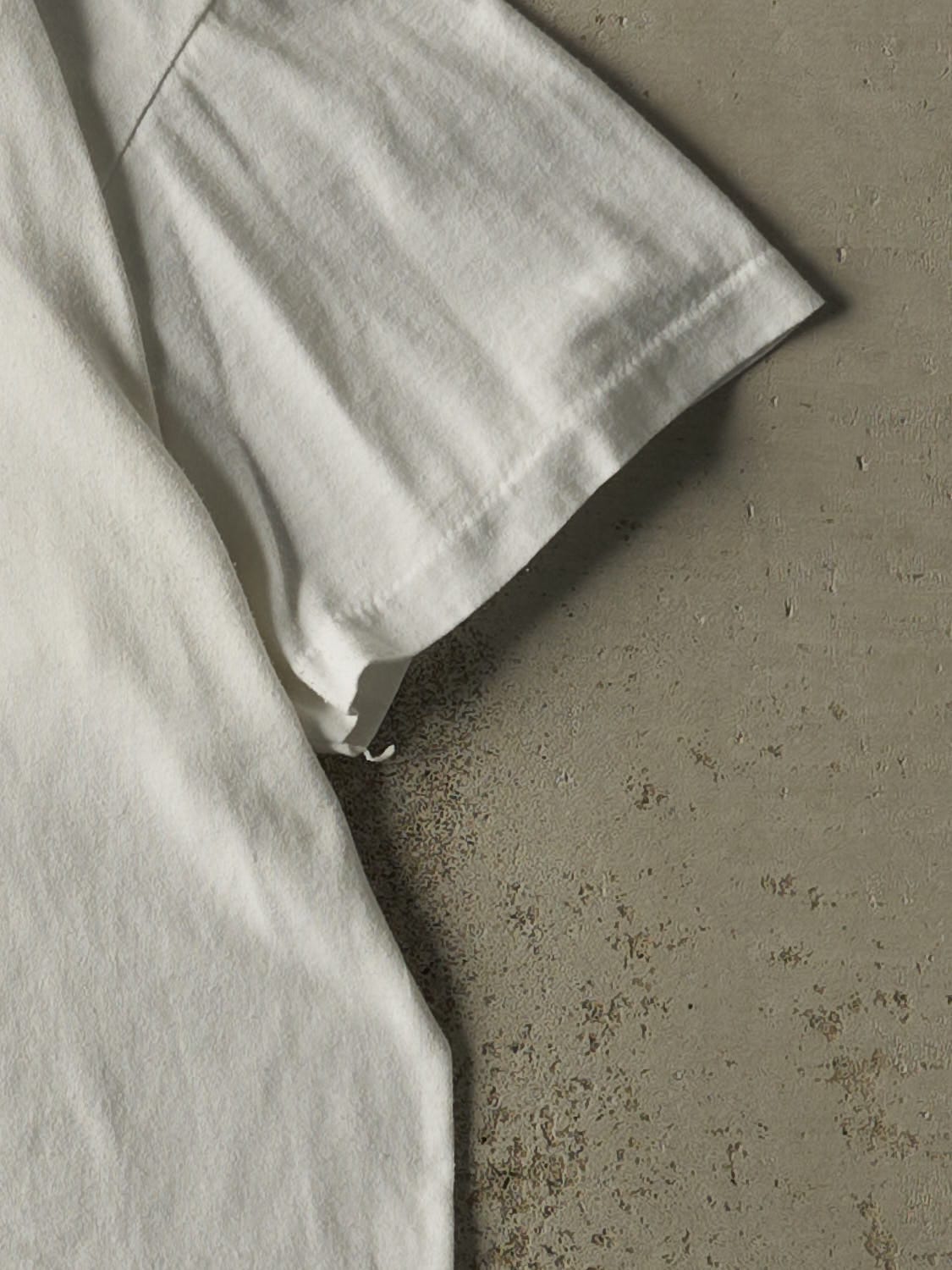 Vintage 90s White Motorcycle Single Stitch Tee (M)