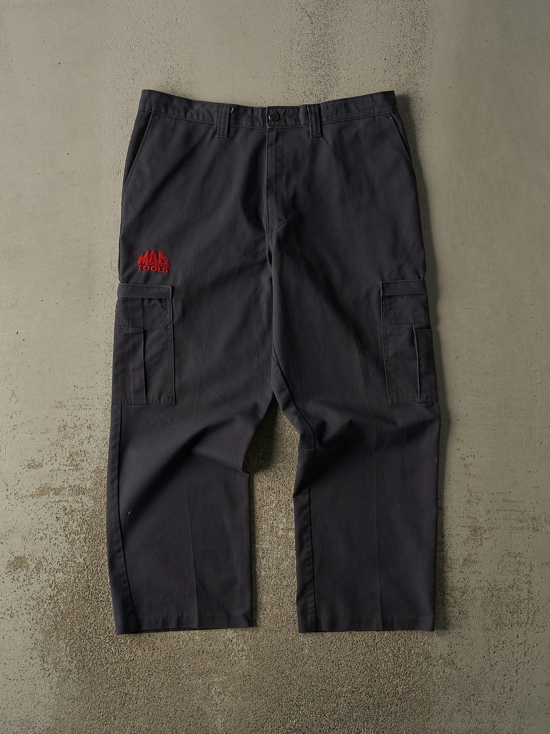 Vintage 90s Charcoal Grey Dickies Mac Tools Cargo Work Pants (37x29)