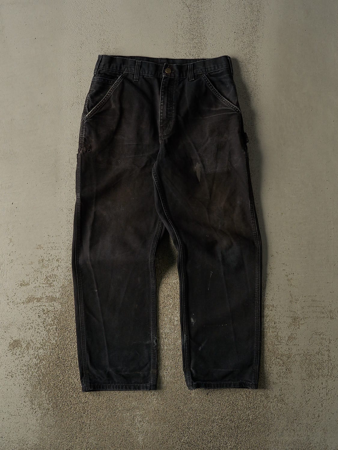 Vintage 90s Faded Black Carhartt Carpenter Pants (32x30)