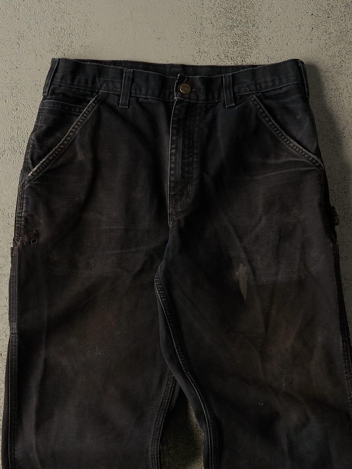 Vintage 90s Faded Black Carhartt Carpenter Pants (32x30)