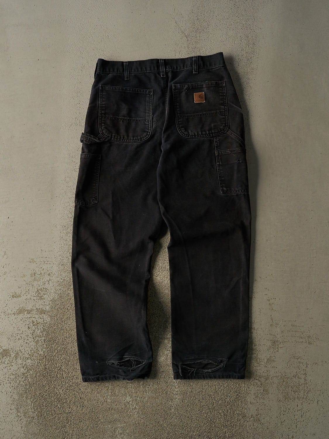 Vintage 90s Faded Black Carhartt Carpenter Pants (32x30)