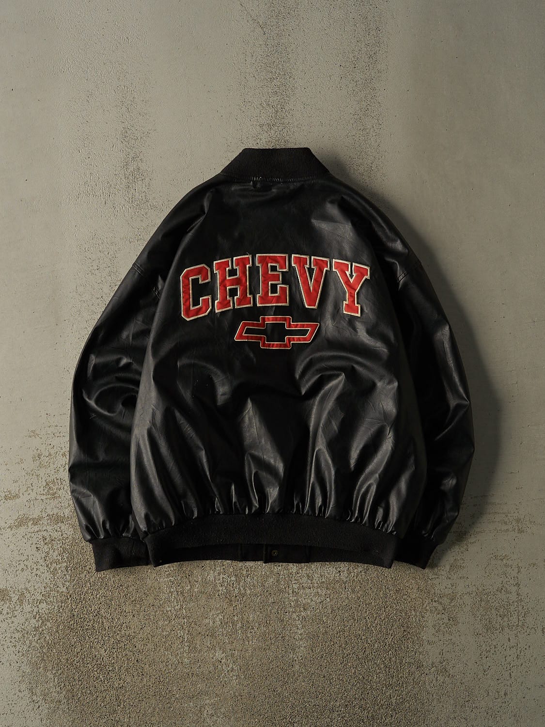 Vintage 90s Black Chevrolet Racing Varsity Jacket (L/XL)