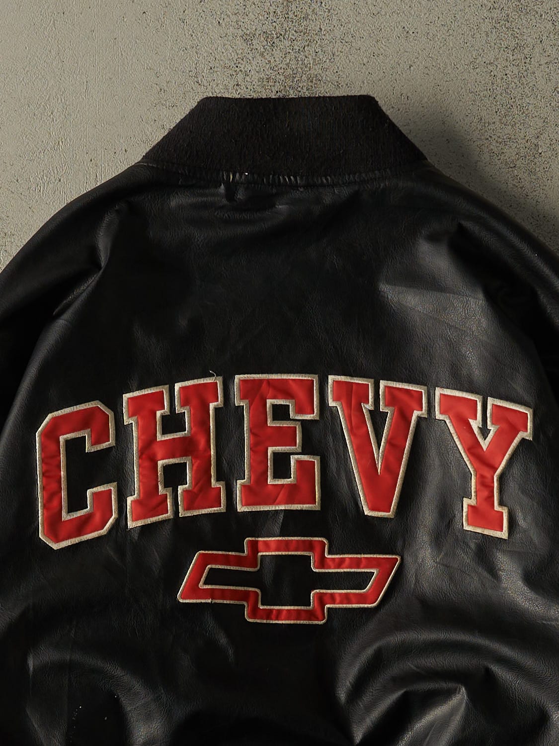 Vintage 90s Black Chevrolet Racing Varsity Jacket (L/XL)