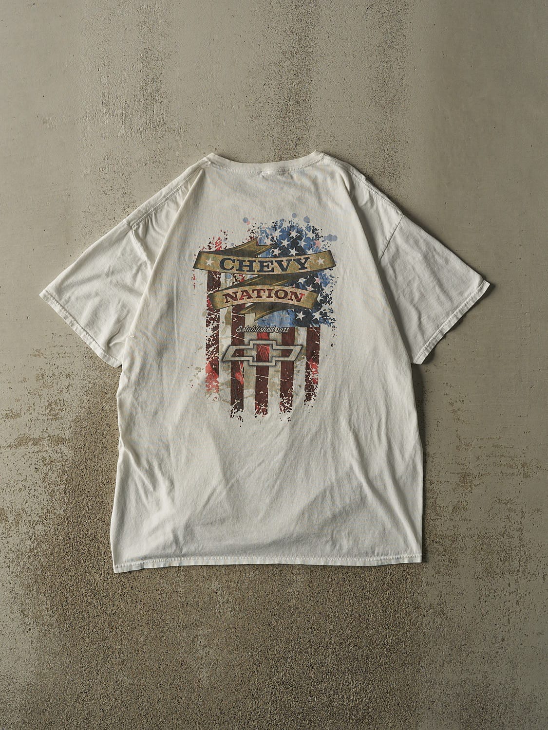 Vintage Y2K White Chevrolet Chevy Nation Tee (L/XL)