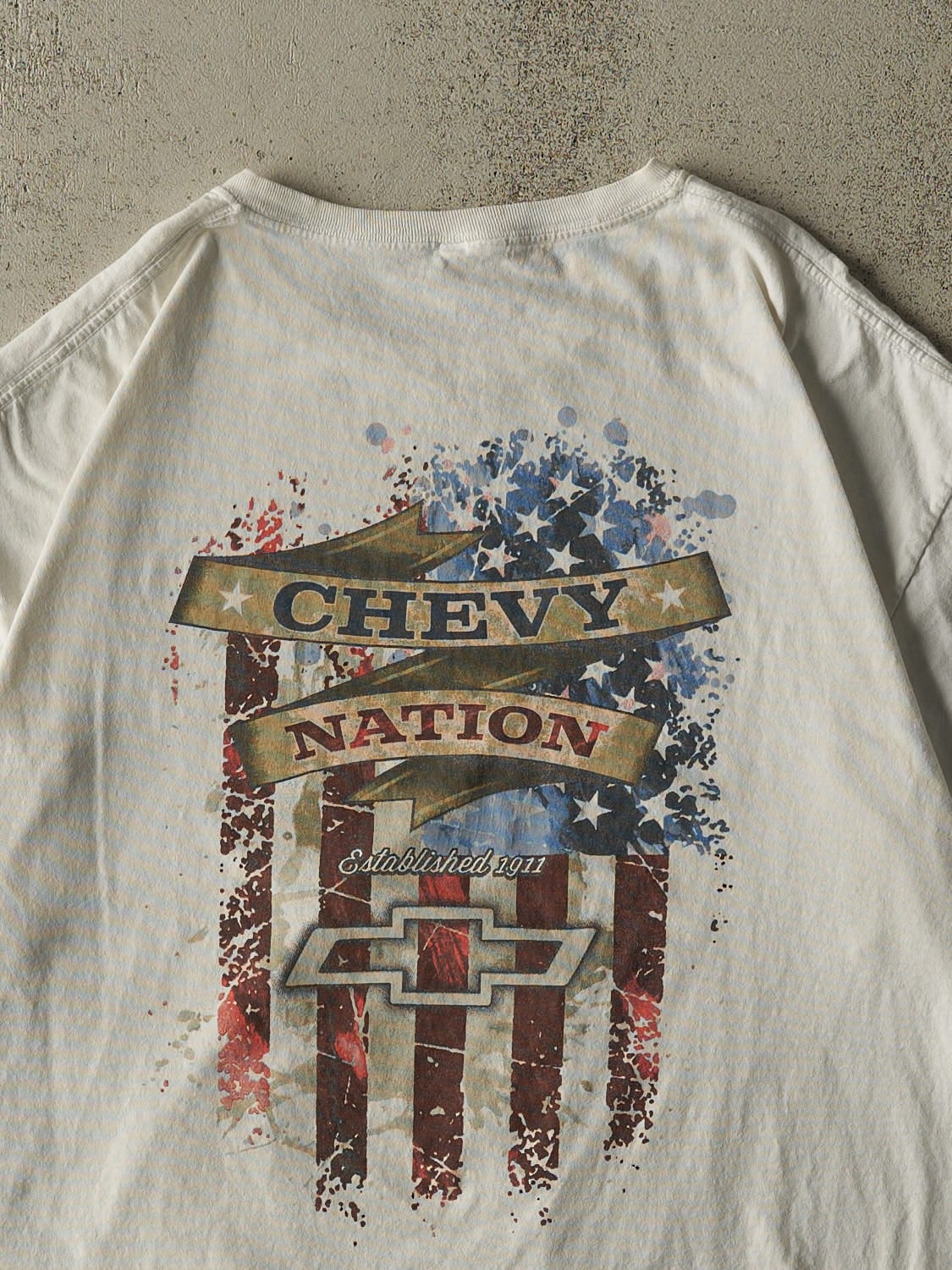 Vintage Y2K White Chevrolet Chevy Nation Tee (L/XL)