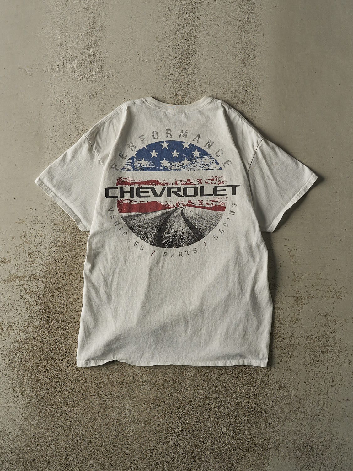 Vintage Y2K White Chevrolet Performance Tee (L/XL)