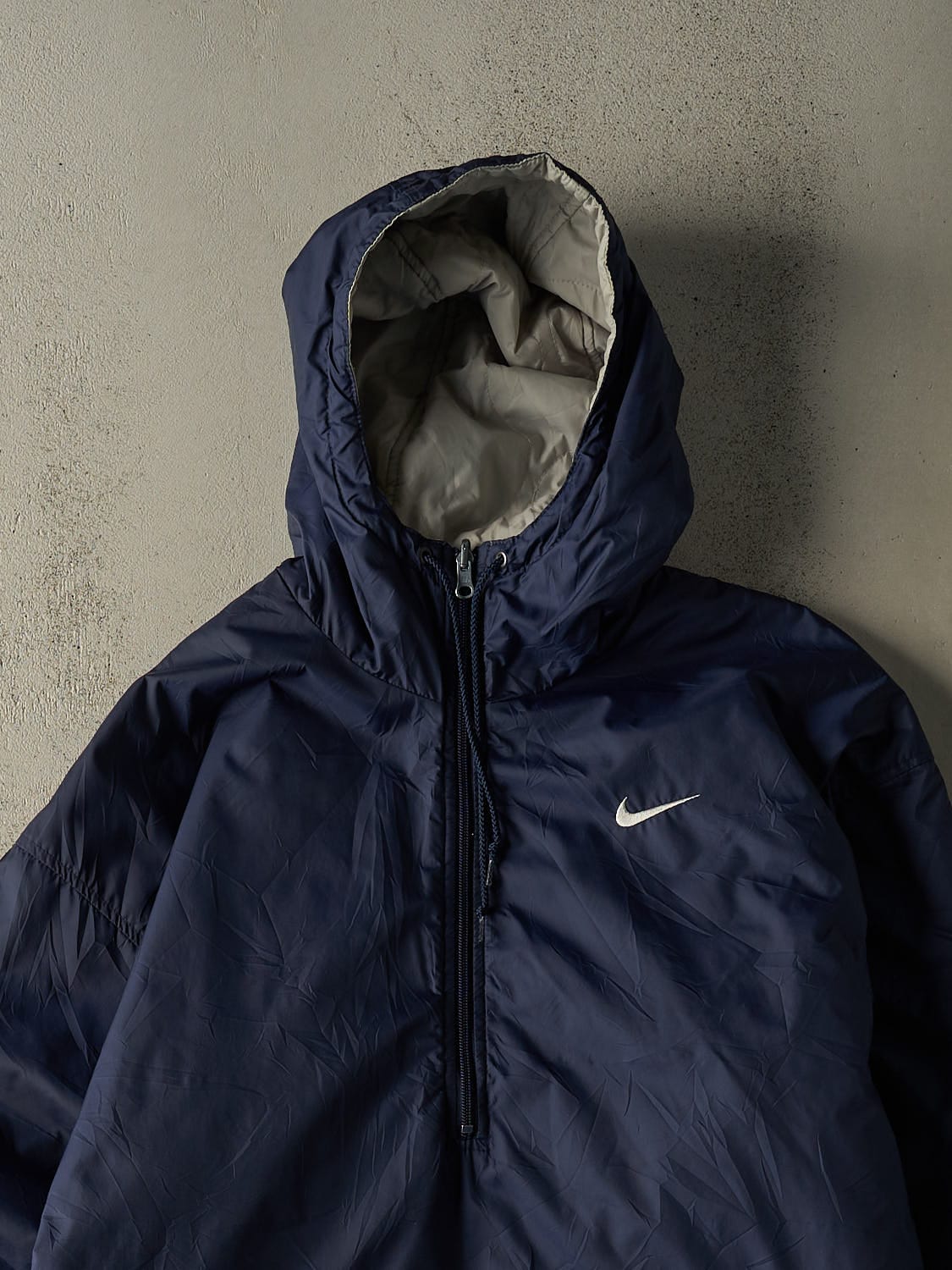 Vintage 90s Navy Blue & Grey Nike Reversible Quarter Zip Jacket (XXL/XXXL)