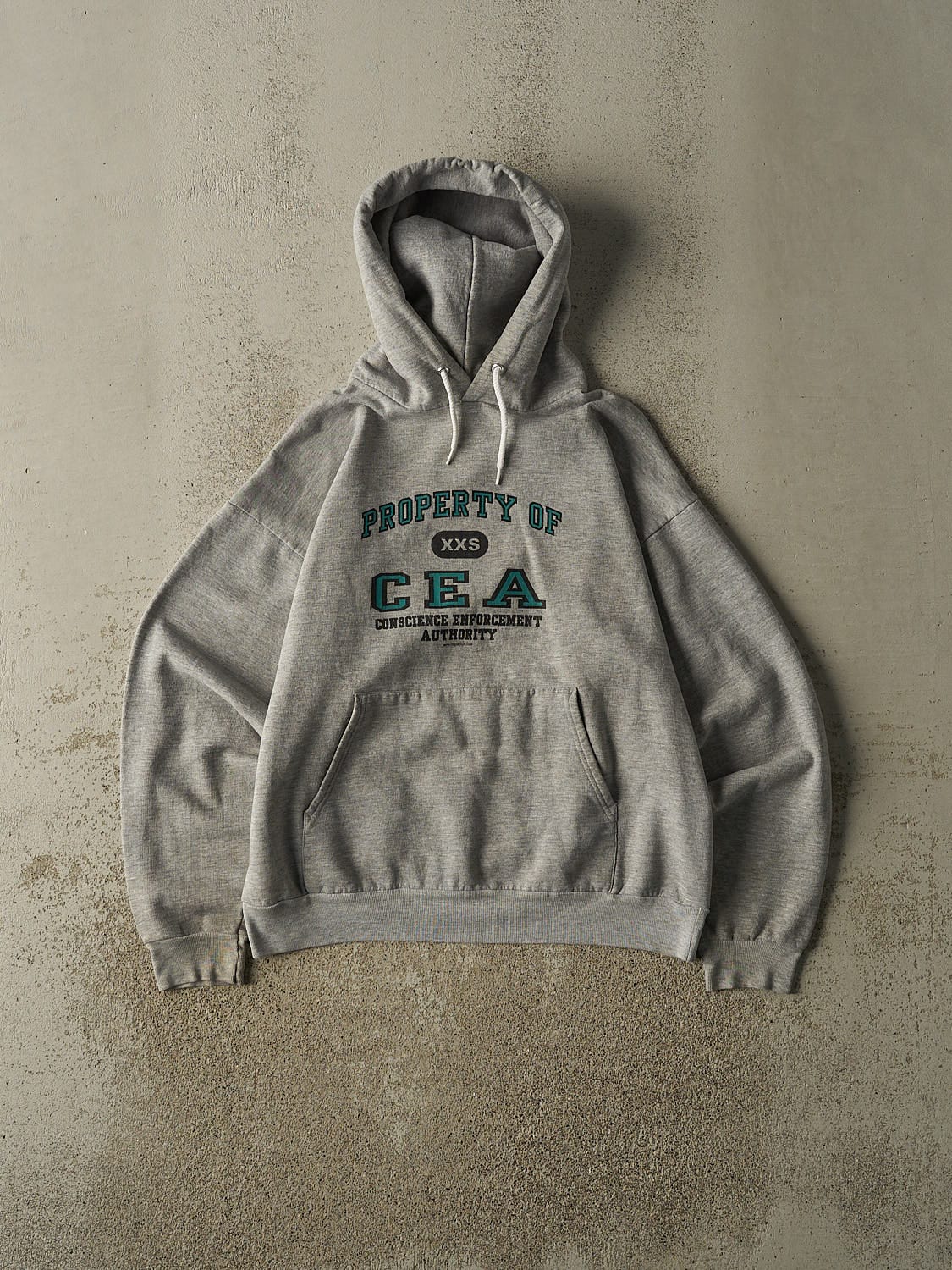 Vintage 90s Grey Conscience Enforcement Authority Hoodie (XS/S)
