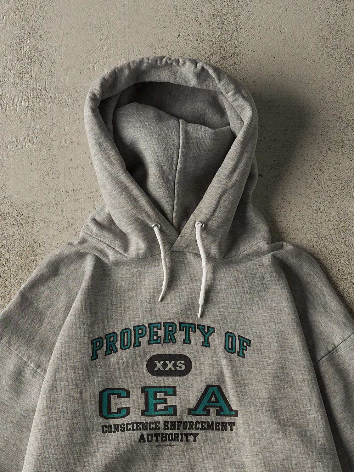 Vintage 90s Grey Conscience Enforcement Authority Hoodie (XS/S)