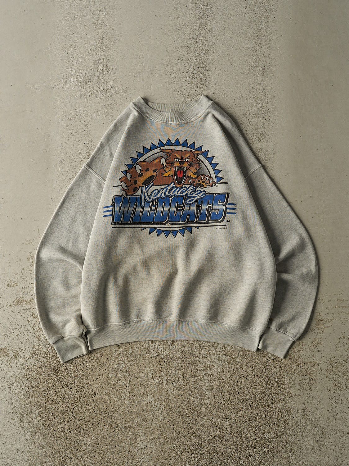 Vintage 80s Grey University of Kentucky Wildcats Crewneck (M)