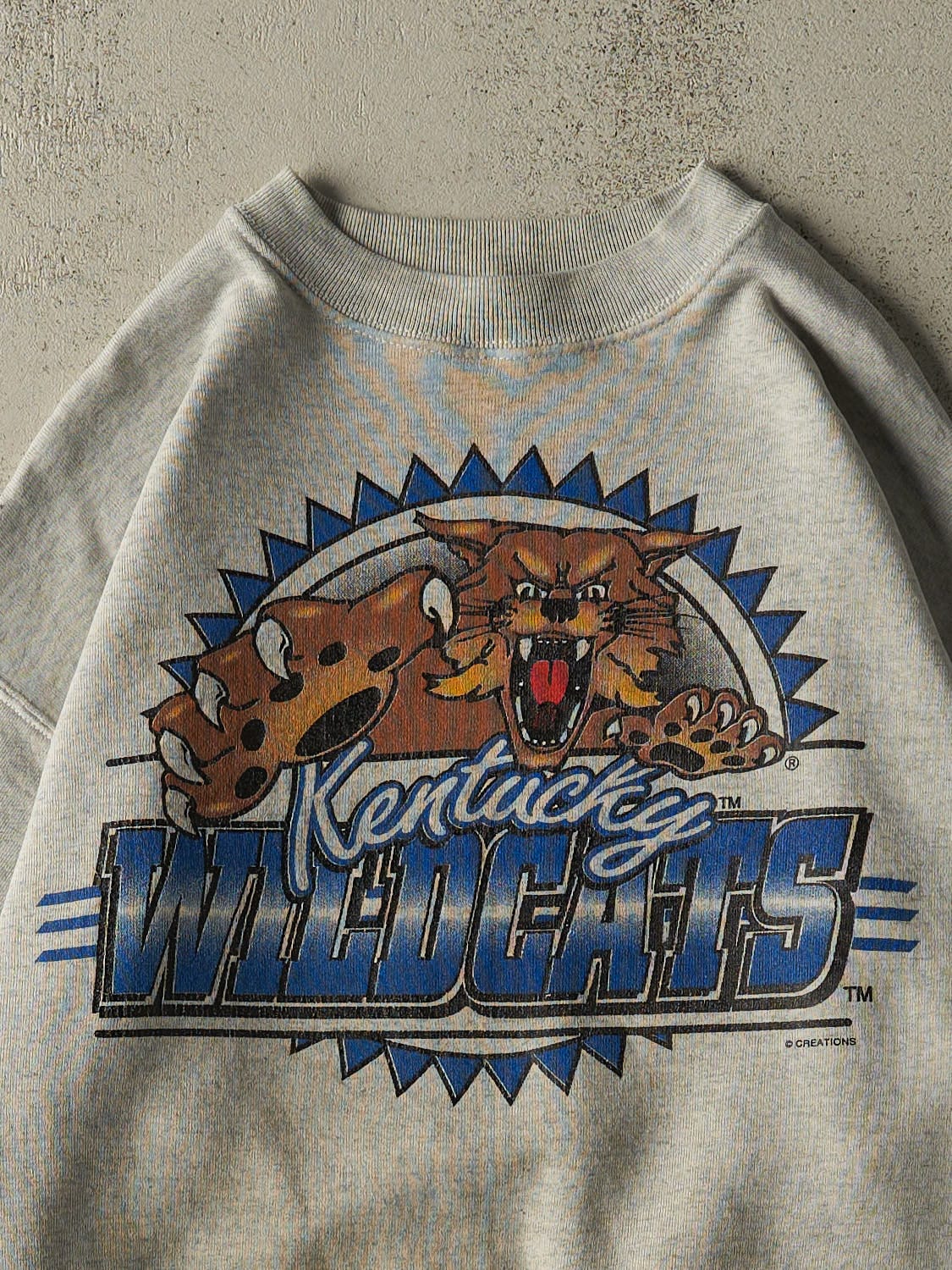 Vintage 80s Grey University of Kentucky Wildcats Crewneck (M)