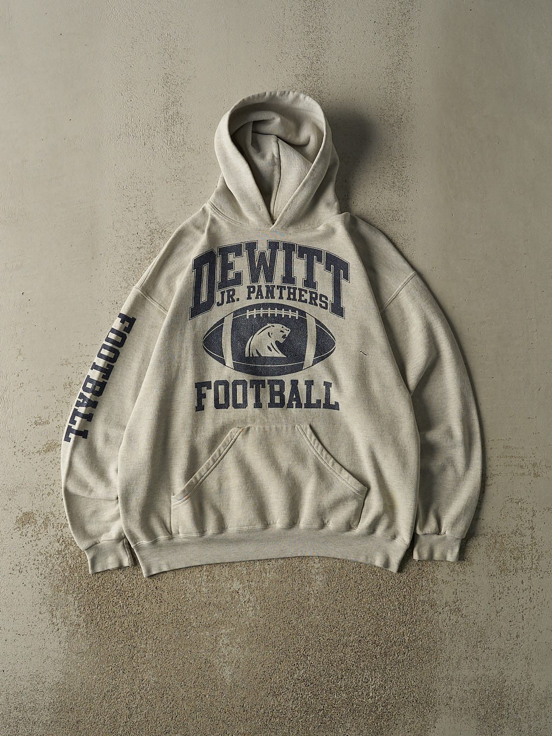 Vintage 90s Heather Grey DeWitt Jr Panthers Football Hoodie (L/XL)
