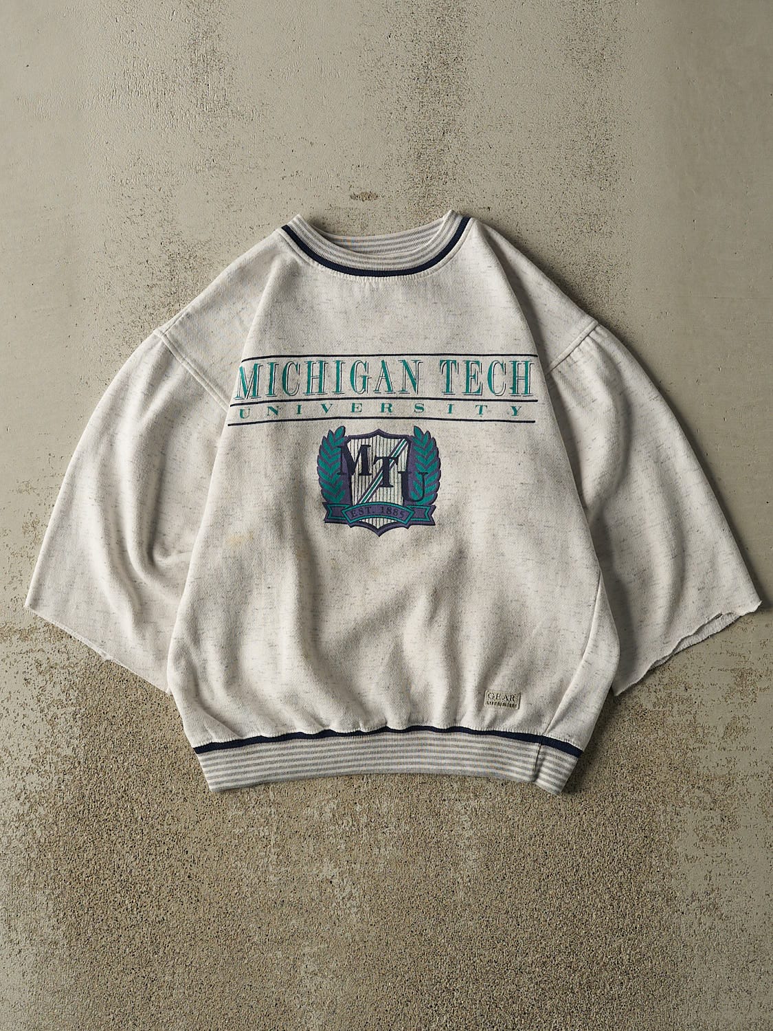 Vintage 80s Heather Grey Michigan Tech University Crewneck (XS)