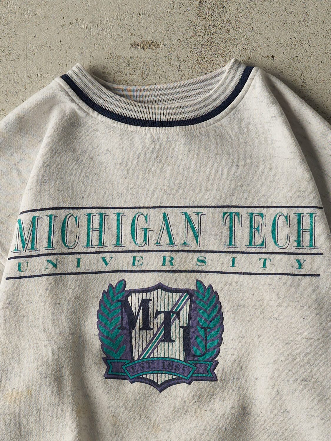 Vintage 80s Heather Grey Michigan Tech University Crewneck (XS)