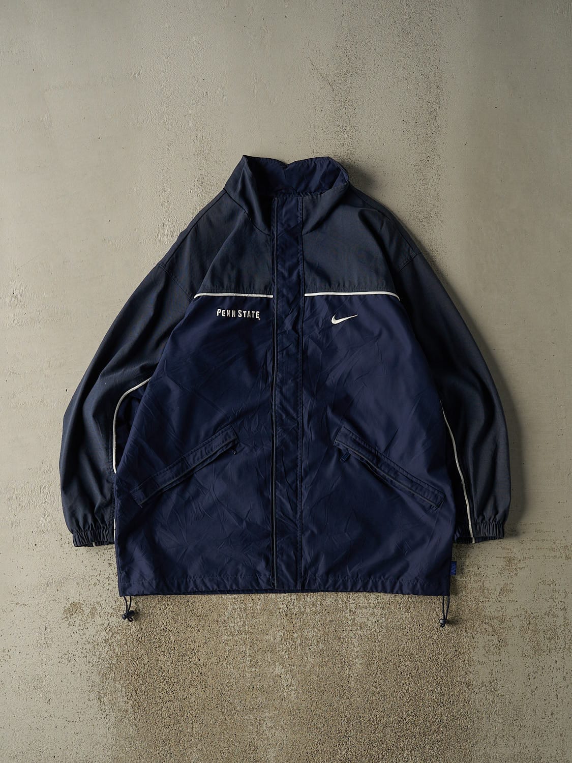 Vintage Y2K Navy Blue Nike Penn State University Windbreaker Jacket (XXL)