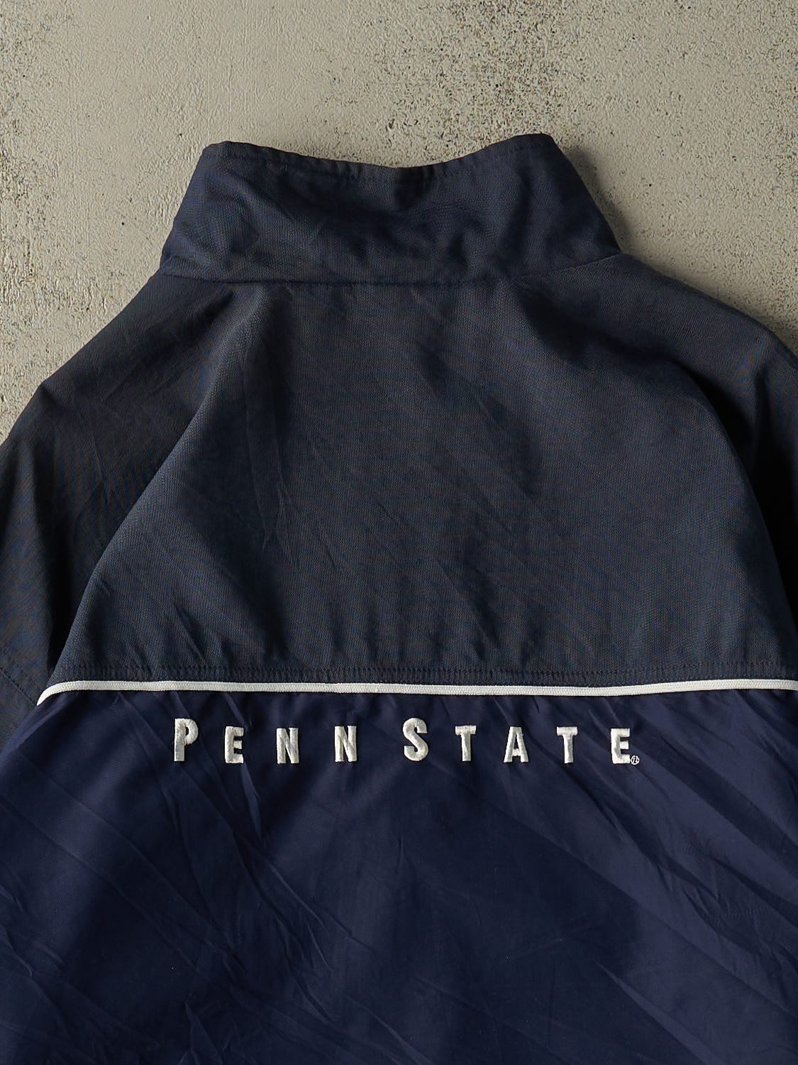 Vintage Y2K Navy Blue Nike Penn State University Windbreaker Jacket (XXL)