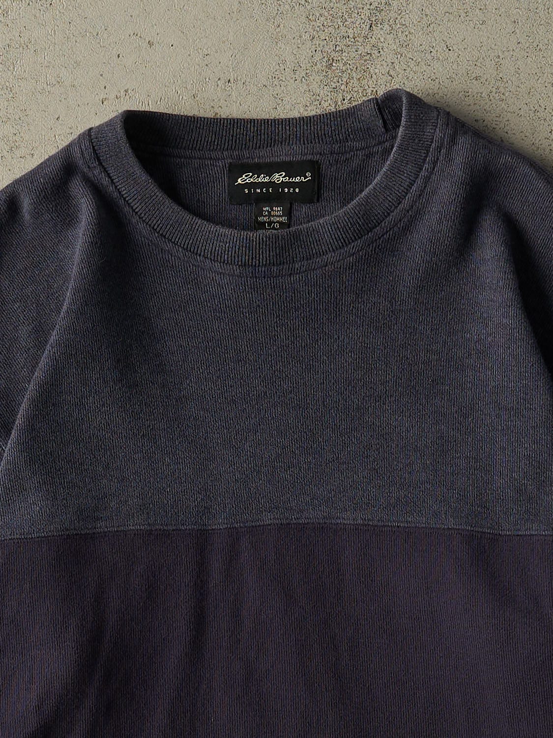 Vintage Y2K Navy Blue Eddie Bauer Thermal Long Sleeve (L/XL)