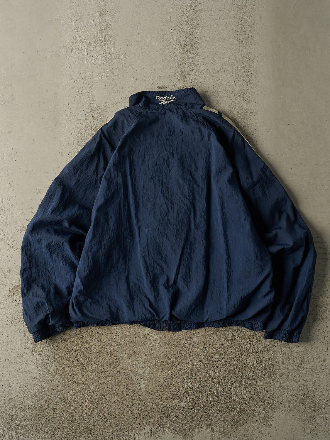 Vintage 90s Navy Blue & White Reebok Windbreaker Jacket (M/L)