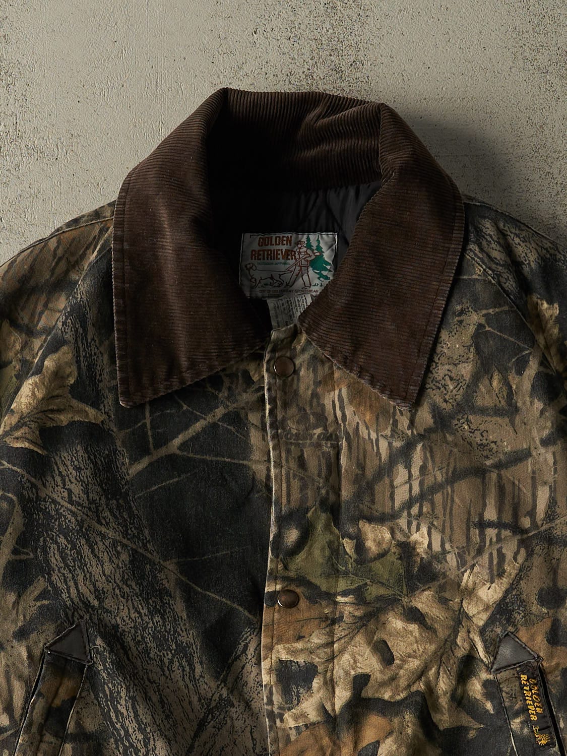 Vintage 90s Camo Mossy Oak x Golden Retriever Bomber Work Jacket (M/L)