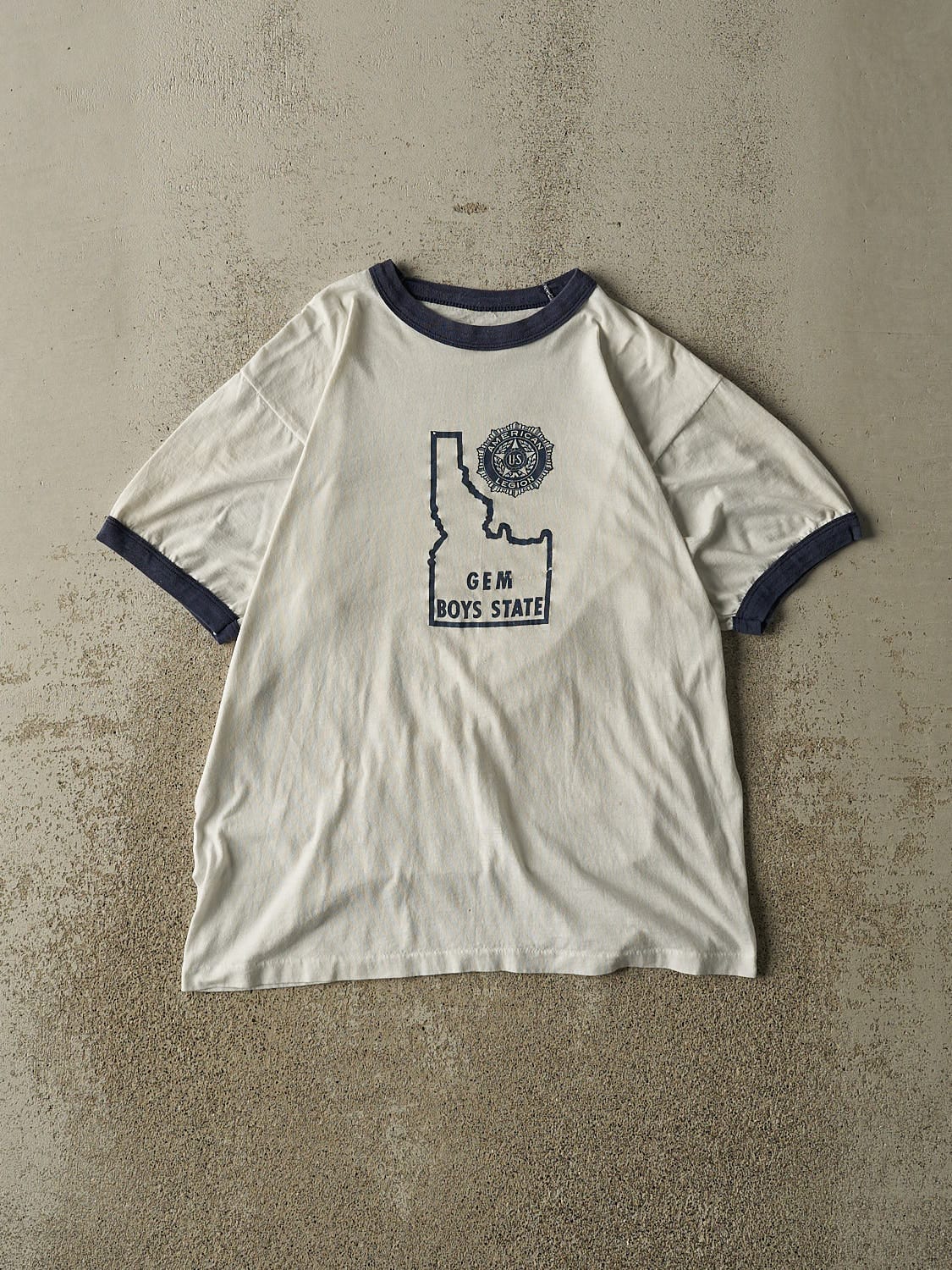 Vintage 70s White American Legion Ringer Tee (M)