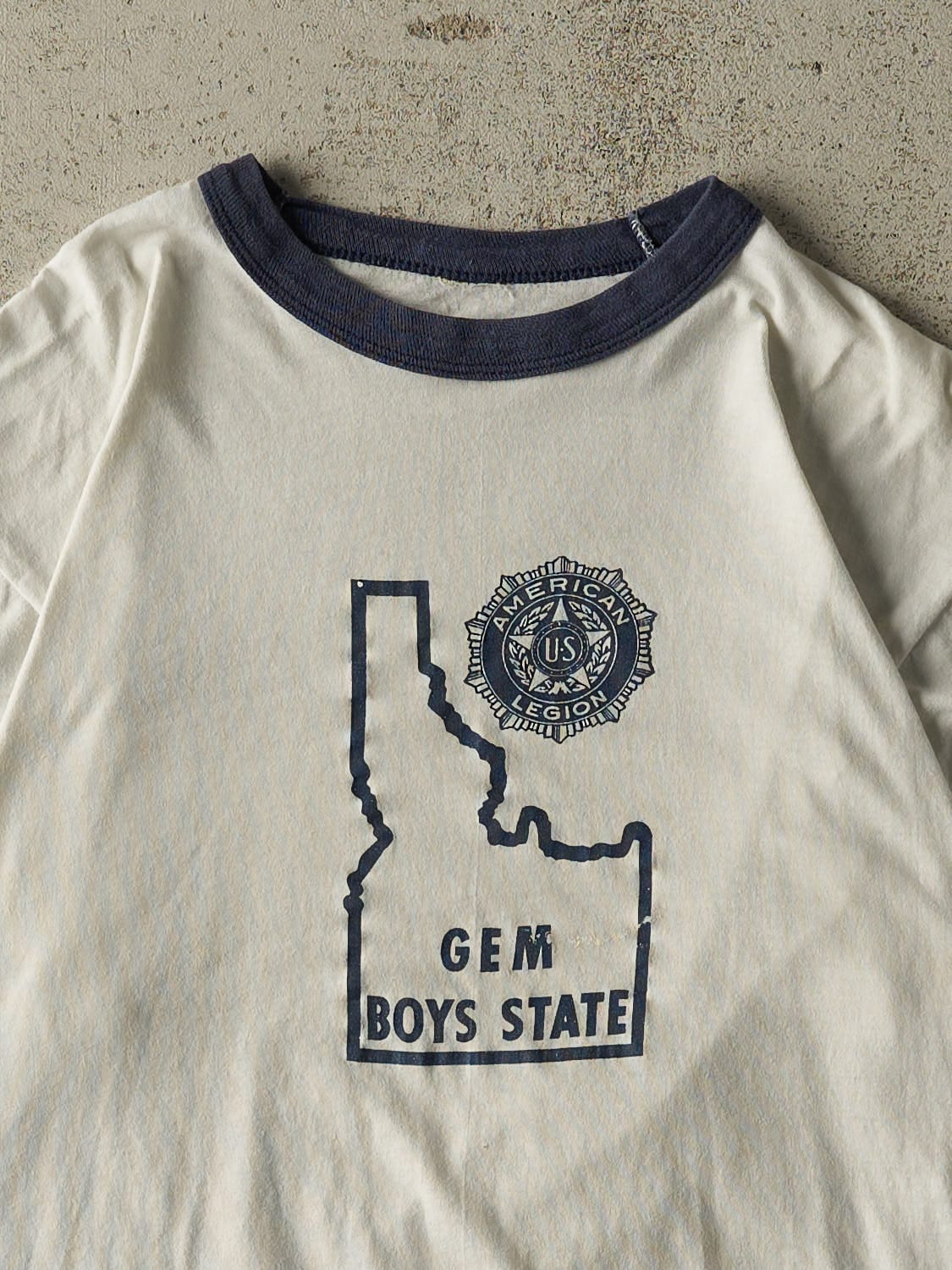 Vintage 70s White American Legion Ringer Tee (M)