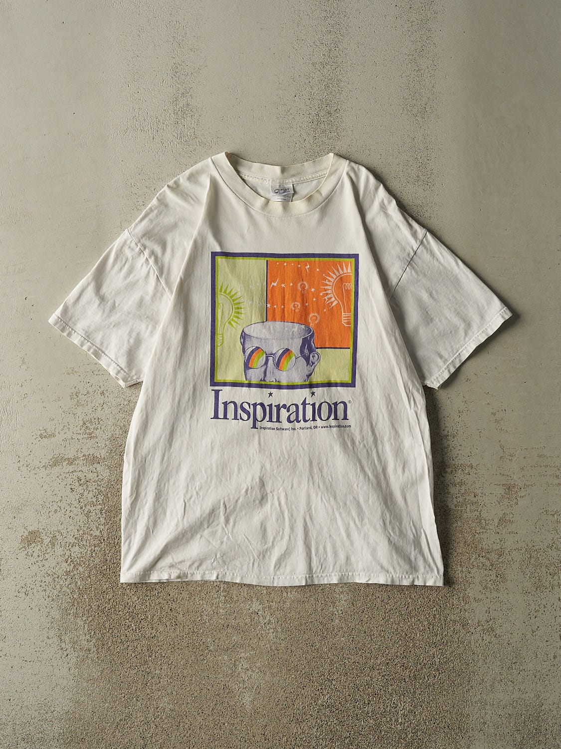 Vintage Y2K White Inspiration Software Tee (XL)