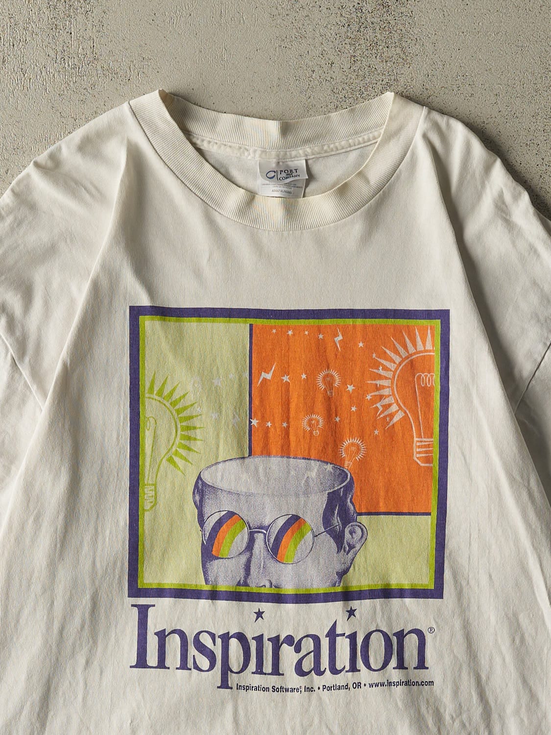 Vintage Y2K White Inspiration Software Tee (XL)