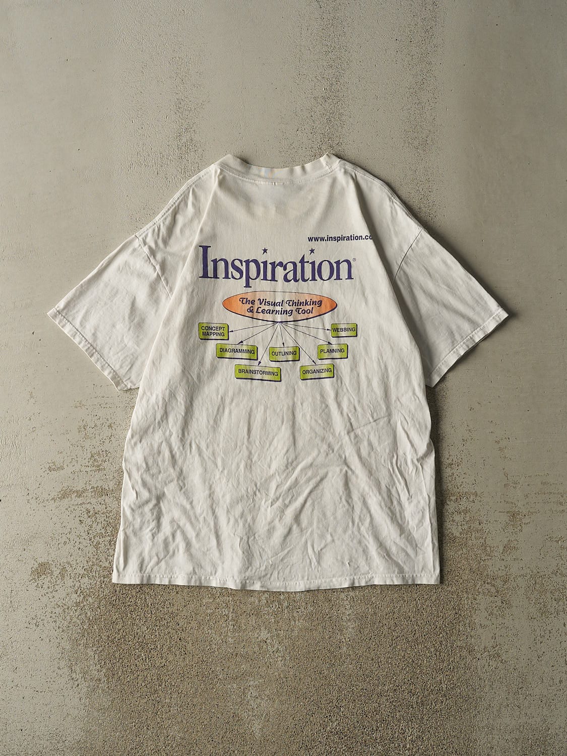 Vintage Y2K White Inspiration Software Tee (XL)