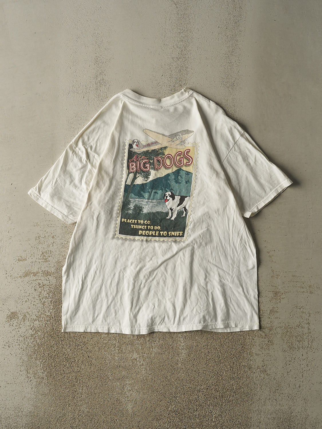 Vintage 97' White Big Dogs Tee (XL/XXL)