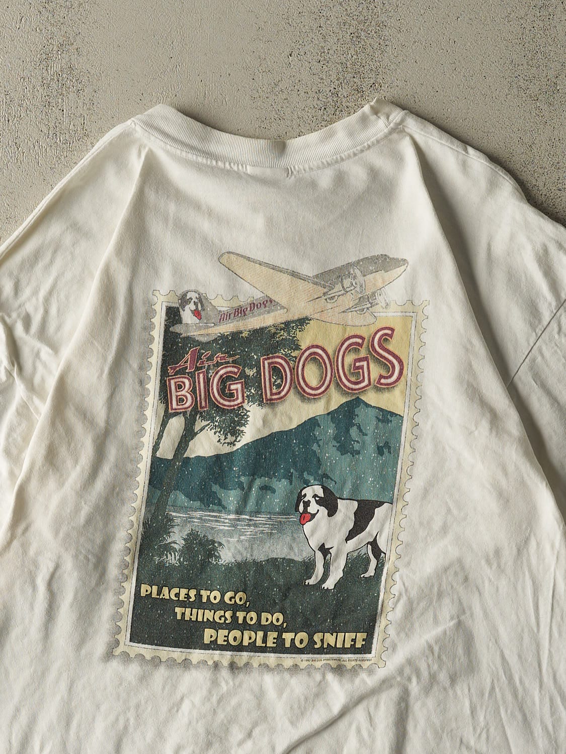 Vintage 97' White Big Dogs Tee (XL/XXL)