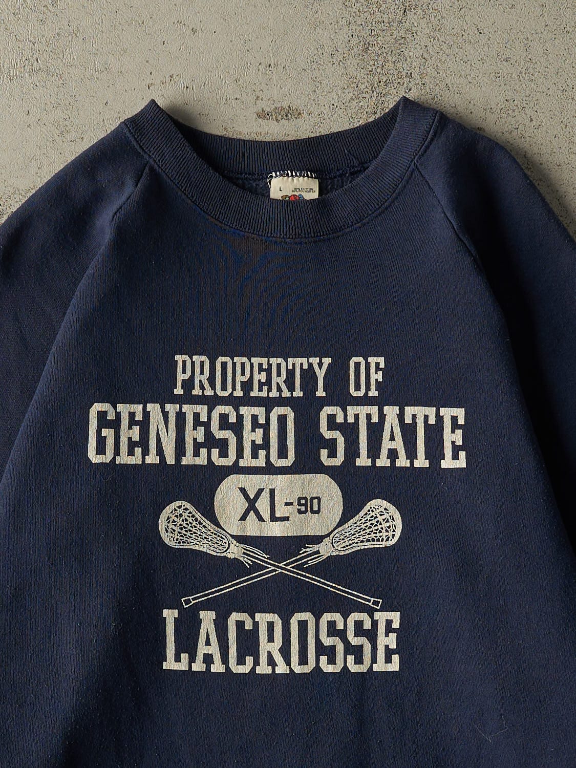 Vintage 90s Navy Blue Geneseo State Lacrosse Crewneck (S/M)
