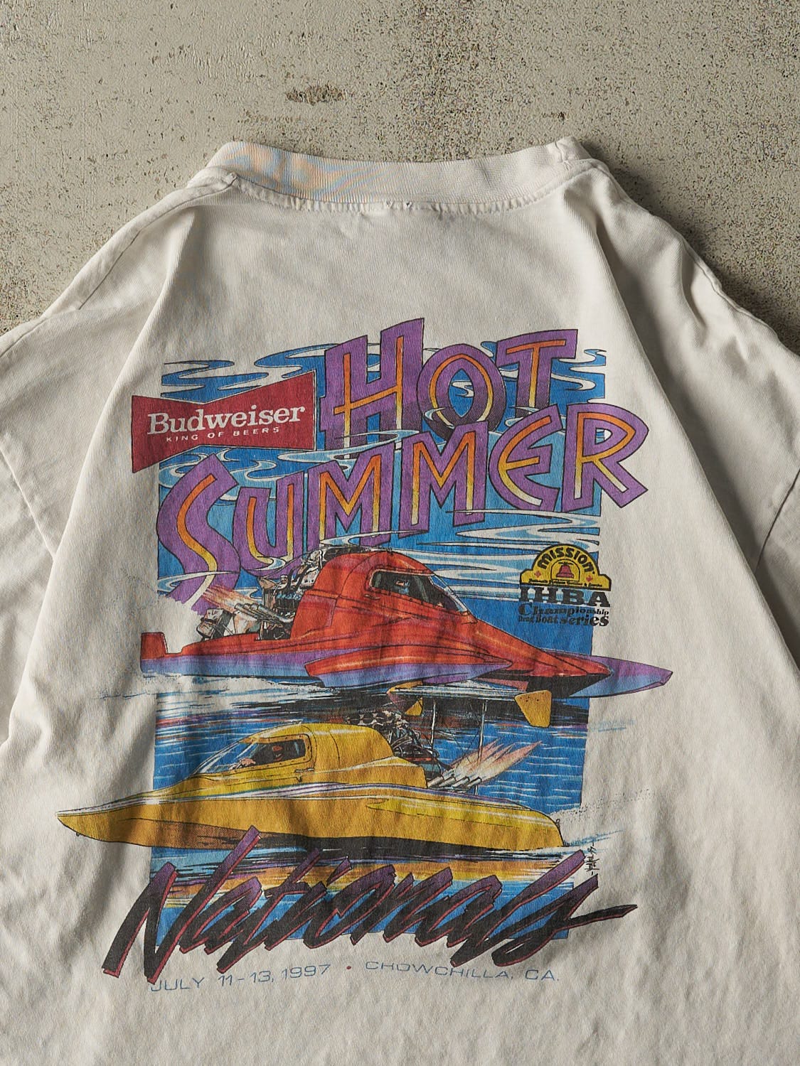 Vintage 97' White IHBA Hot Summer Nationals Boat Racing Tee (L/XL)