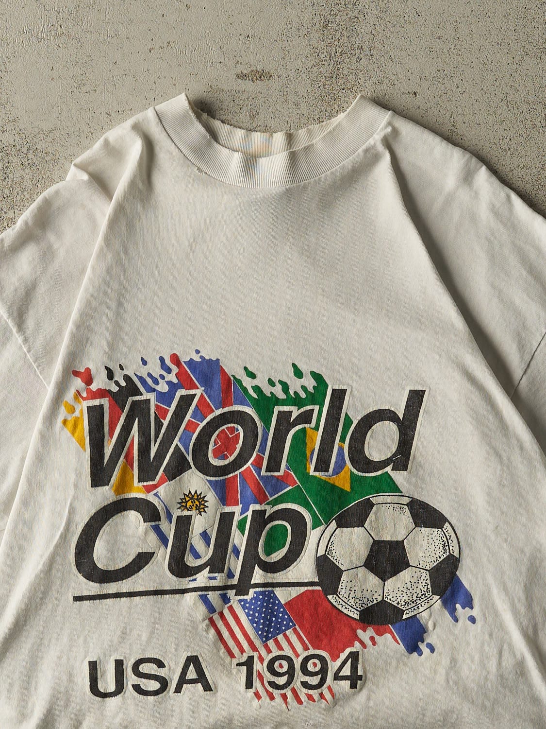 Vintage 94' White USA World Cup Soccer Tee (S/M)