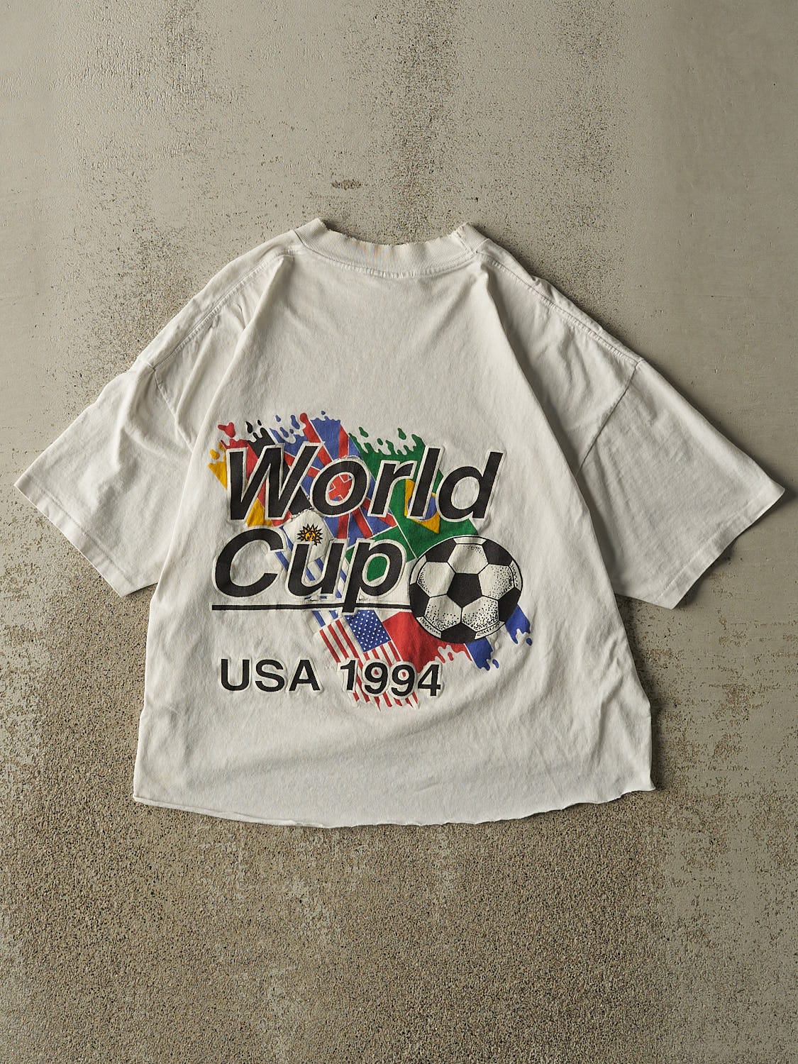 Vintage 94' White USA World Cup Soccer Tee (S/M)