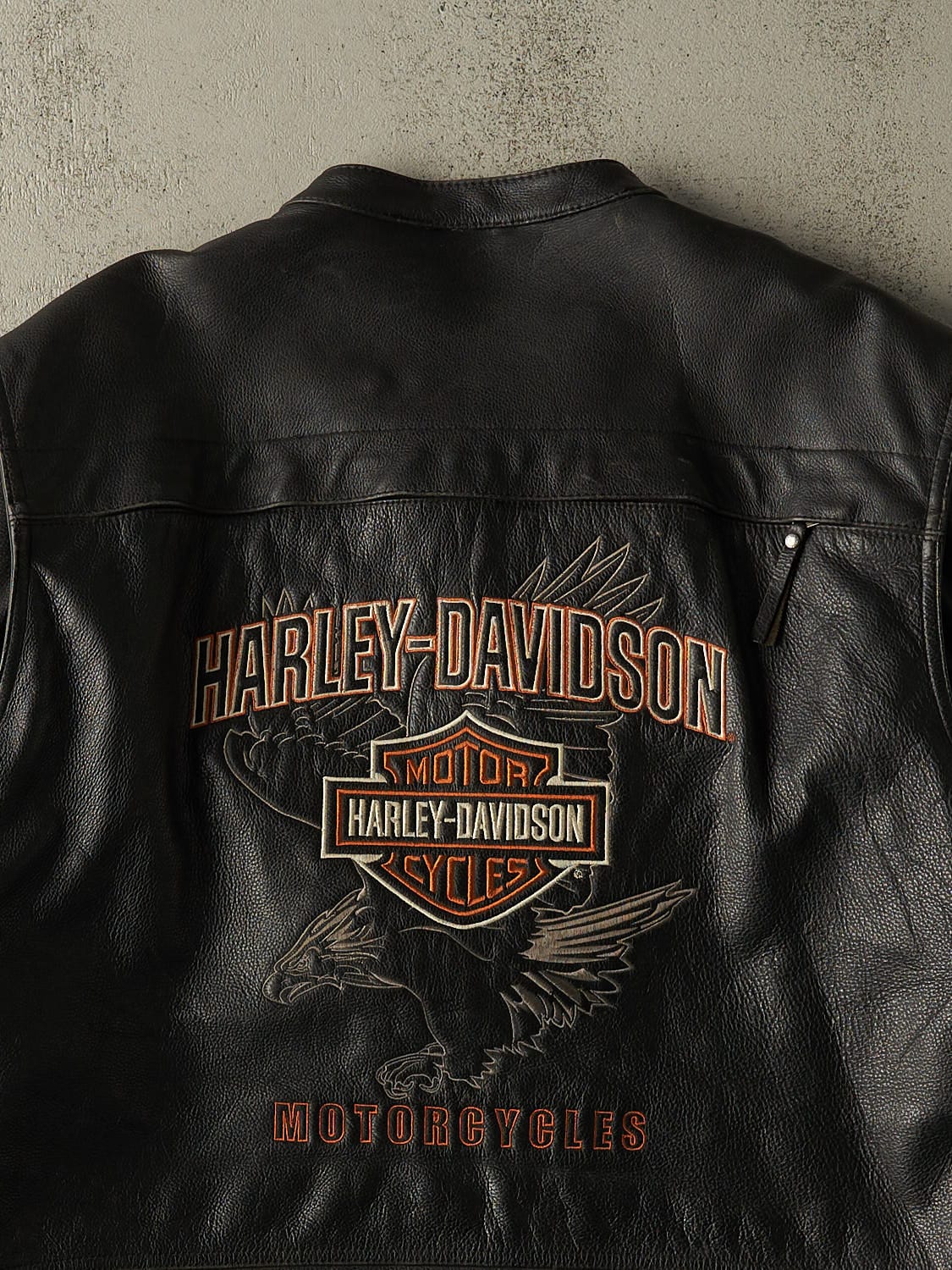 Vintage Y2K Black Harley Davidson Leather Biker Jacket (XL/XXL)