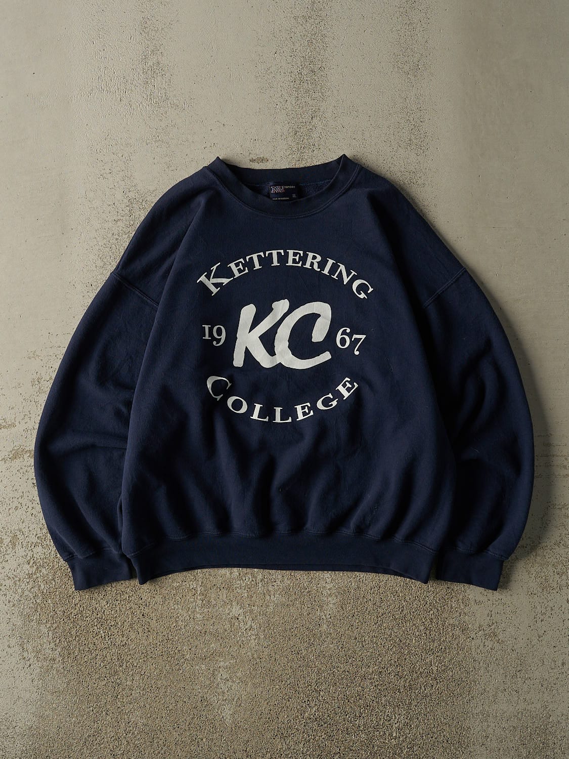 Vintage 90s Navy Blue Kettering College Crewneck (L/XL)